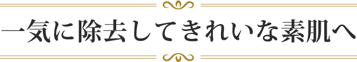 一気に除去してきれいな素肌へ